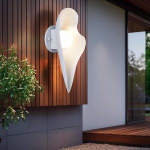 3D Geometric LED Outdoor Sconce Light White